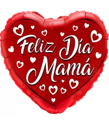 Globo con mensaje "Feliz Día Mamá".