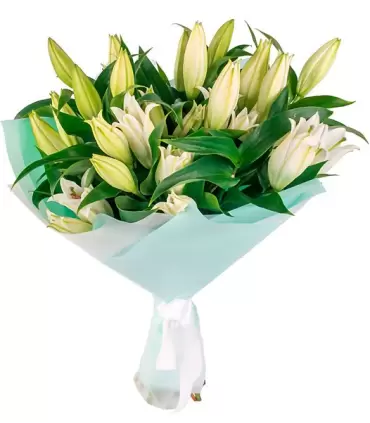 Ramo de 10 liliums blancos, una opción floral refinada.