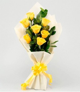 Ramo con 6 rosas amarillas
