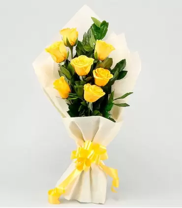 Ramo con 6 rosas amarillas